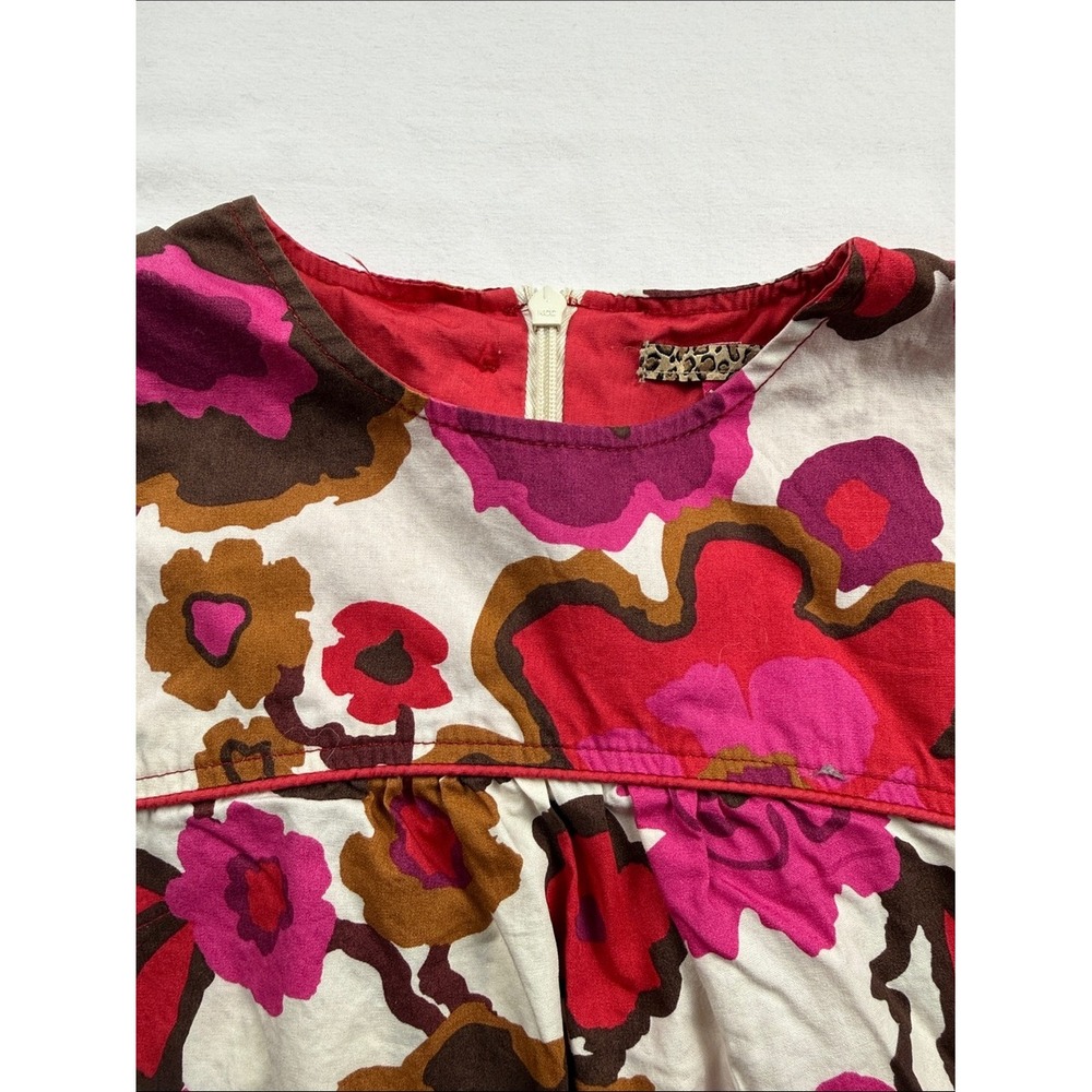 Pink Chicken Floral Dress Kids 8Y Multicolor Retro A-Line Boho Cotton - Picture 6 of 14